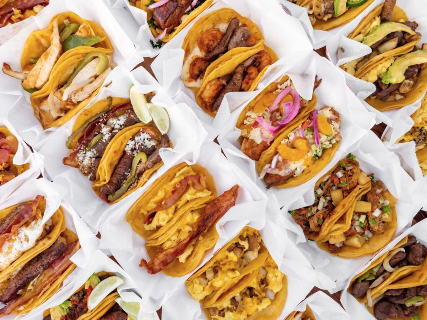 Tacos i bakker set fra oven